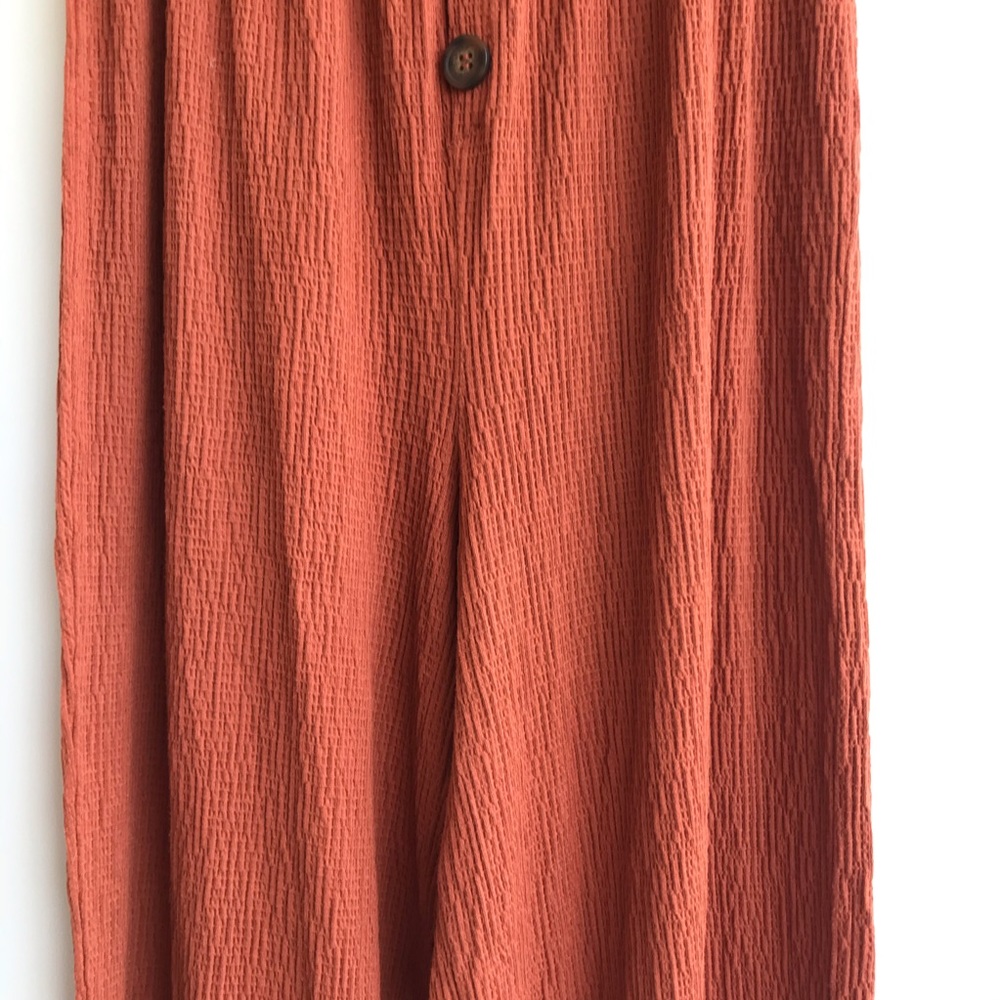 Cropped Gauzy Paperbag Wide Leg Hi Rise Pants - Picture 3 of 11
